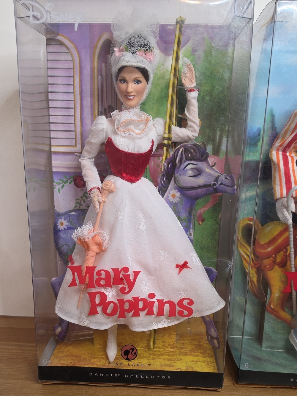 2007 Disney Mary Poppins & Bert Pink Label BARBIE Collectible Dolls - Picture 2 of 9